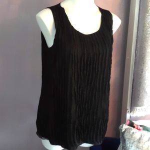 Chico's Black Ruffle Tank Size 2